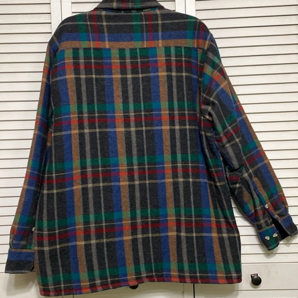 Vtg. Joseph Horne Outfitters Plaid 70 Wool Light Shirt Jacket Size L - Picture 7 of 8